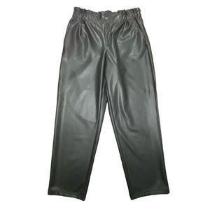 LOFT Black Faux Leather Lined Pants- Medium